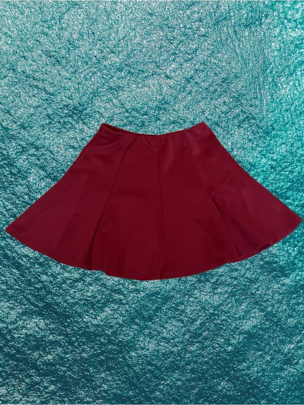 Forever 21 Burgundy Skater/Circle Mini Skirt With Elastic Waist Size M